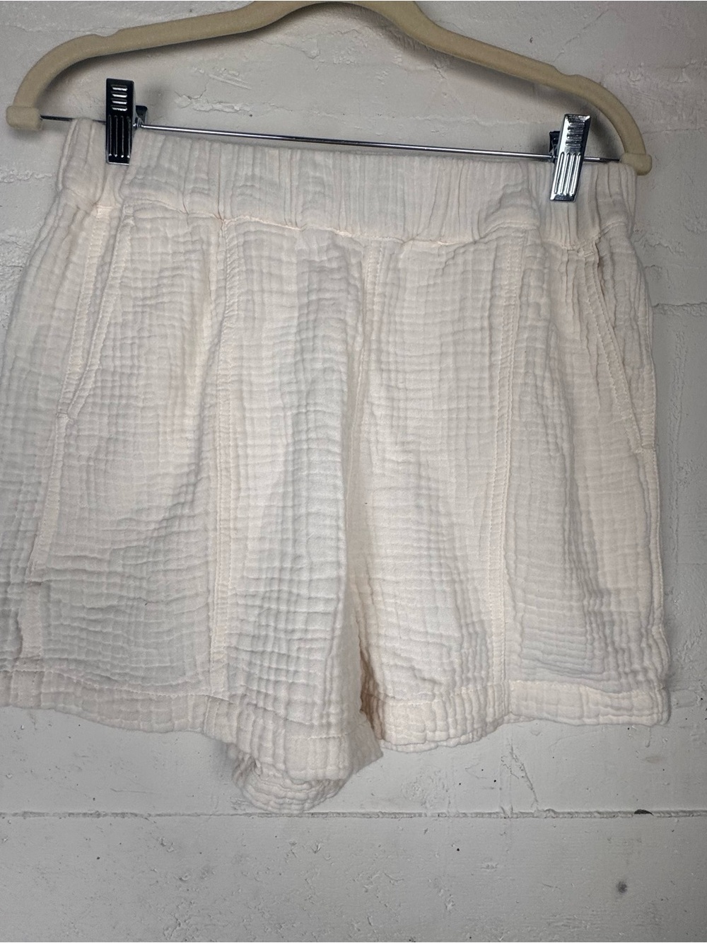 Madewell Easy Pull On Shorts Lightspun Gauze Shorts pockets Resortwear Beach S